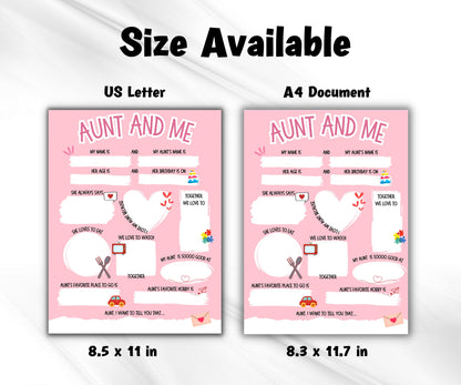 Mother's Interview I Mothers Day Printable | All About my Bonus Mom I All About My Aunt Printable | Personalised Mother'S Day Bonus mom Gift