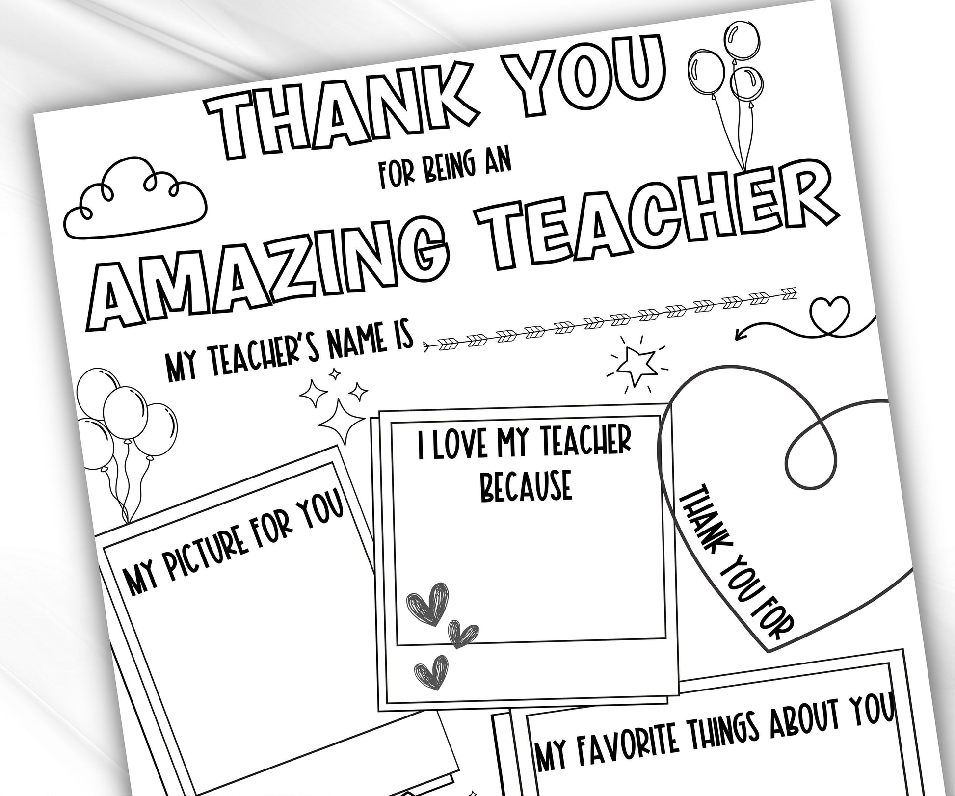 Teacher Favorite Things Questionnaire I All About My Teacher Printable | Homeschool Activity | Back To School Teacher Favorite Survey