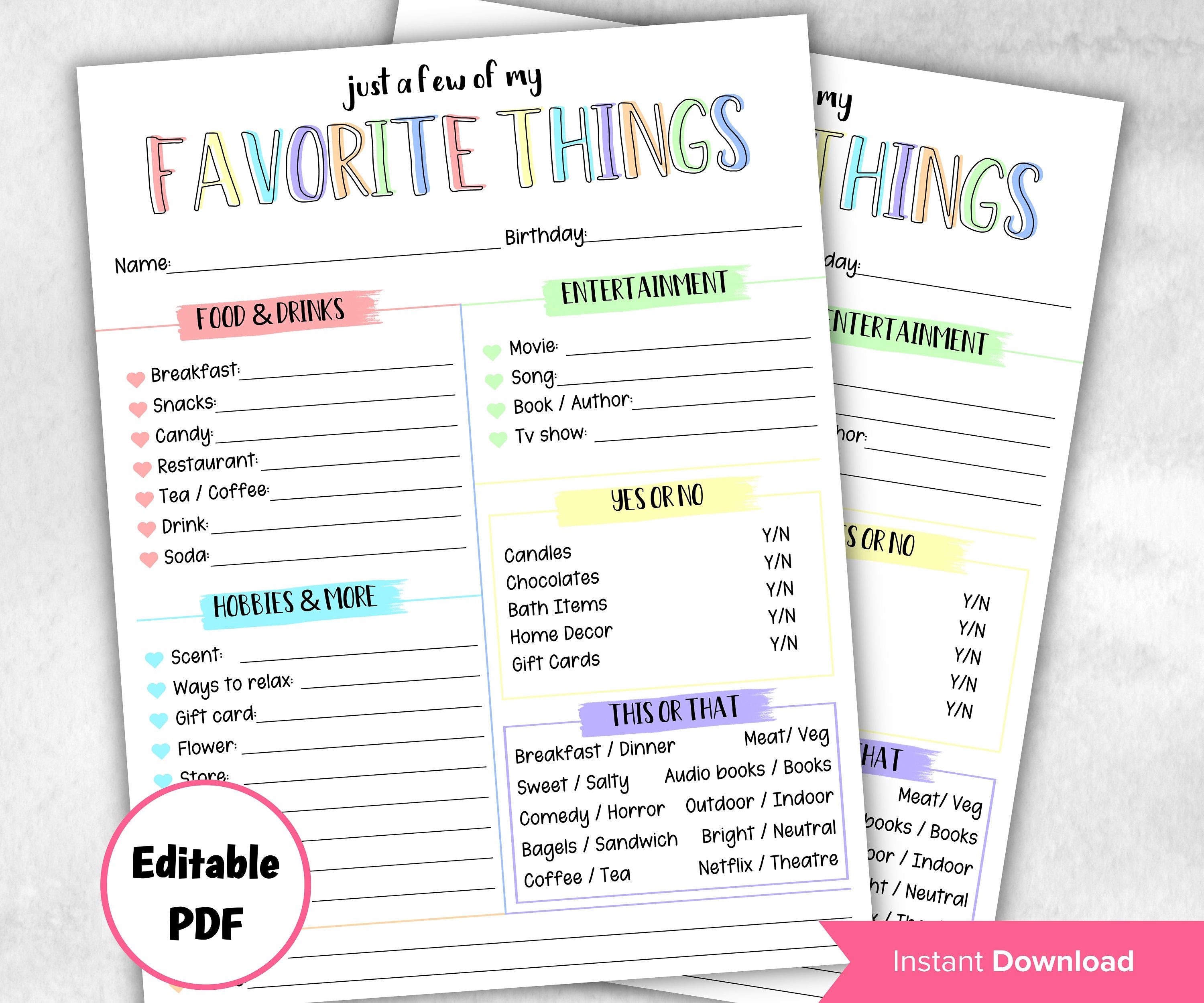 Teacher Favorite Things Survey, Get To Know My Team Survey, All About Me Questionnaire, Teacher Gifts, team building survey, pastel, mentor