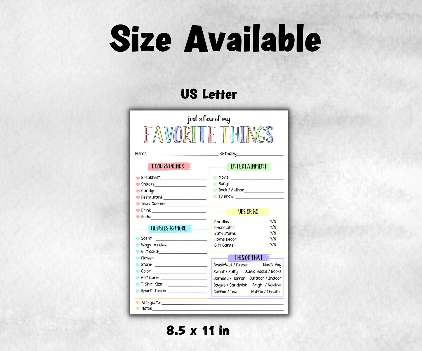 Teacher Favorite Things Survey, Get To Know My Team Survey, All About Me Questionnaire, Teacher Gifts, team building survey, pastel, mentor