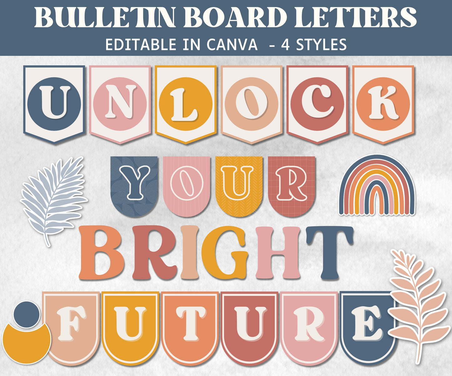 Printable Bulletin Letters, Back To School, Bulletin Board Kit, Printable Bulletin Board Ideas, Printable Classroom Display, Teacher Decor