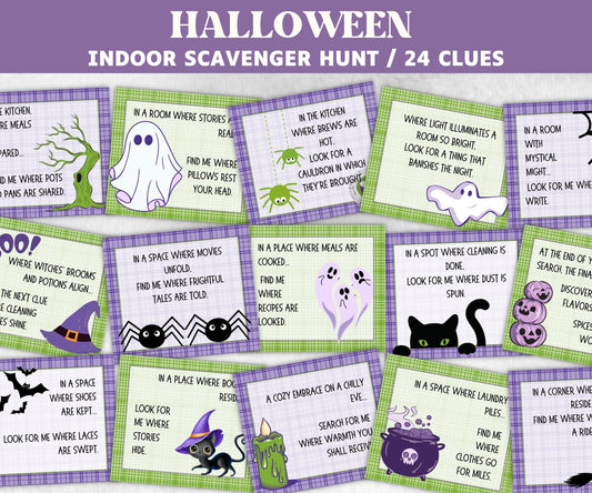 Halloween Scavenger Hunt for kids, Scavenger hunt for teens, Halloween Party game, Halloween activity, Indoor Scavenger hunt, Treasure Hunt-Halloween Printables -TheHustlingCatLady-Party Games