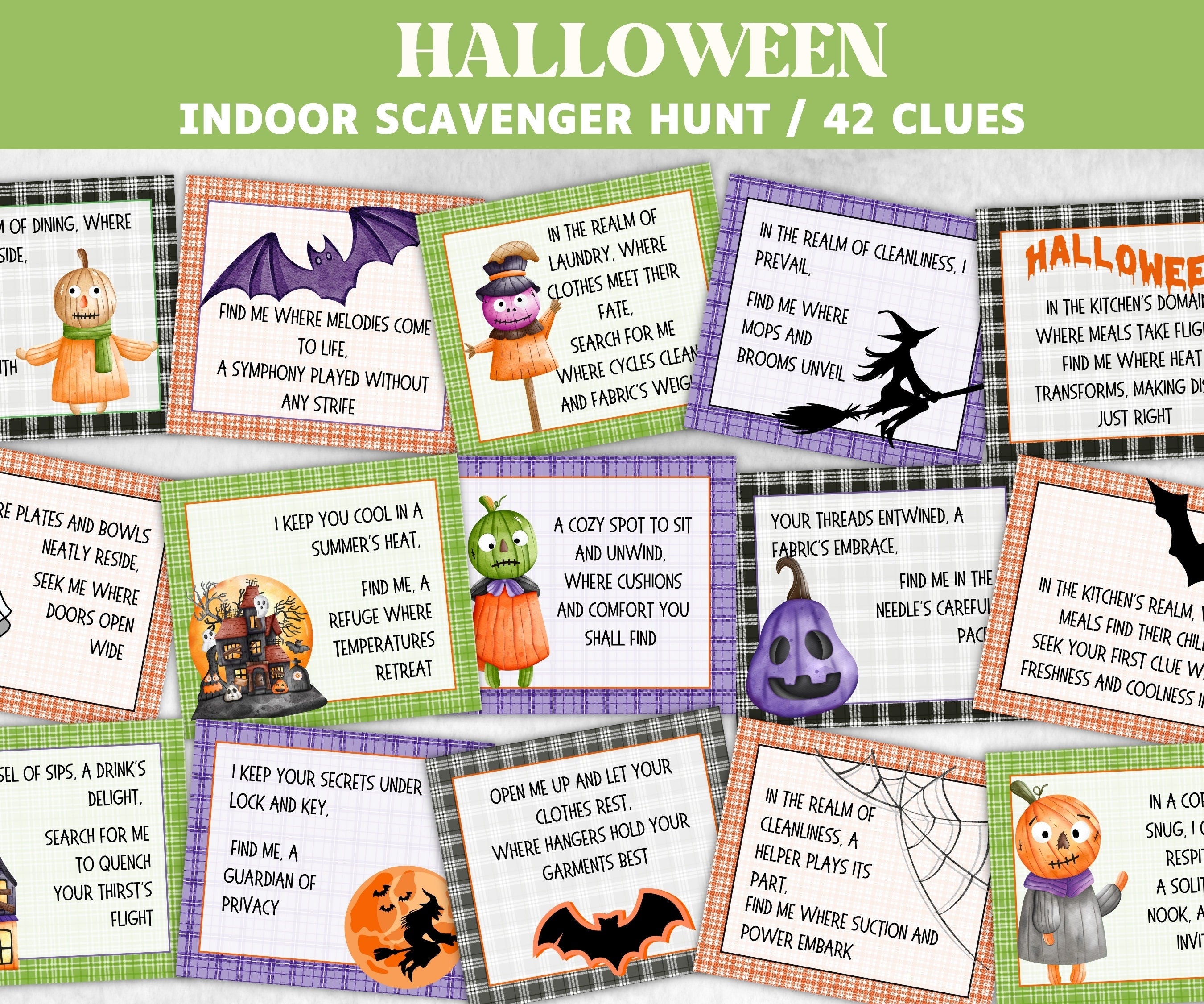 Halloween Scavenger Hunt for Kids and Teens, Scavenger hunt for kids, Halloween Party game, Halloween activity, Indoor Scavenger hunt-Halloween Printables -TheHustlingCatLady-Party Games