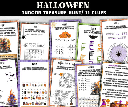 Halloween Treasure Hunt for Teens, Scavenger hunt for teens, Halloween Party game, Halloween activity, Indoor Scavenger hunt, Treasure Hunt-Halloween Printables -TheHustlingCatLady-Party Games