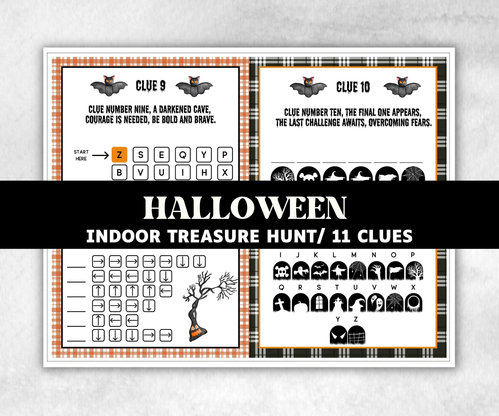 Halloween Treasure Hunt for Teens, Scavenger hunt for teens, Halloween Party game, Halloween activity, Indoor Scavenger hunt, Treasure Hunt-Halloween Printables -TheHustlingCatLady-Party Games