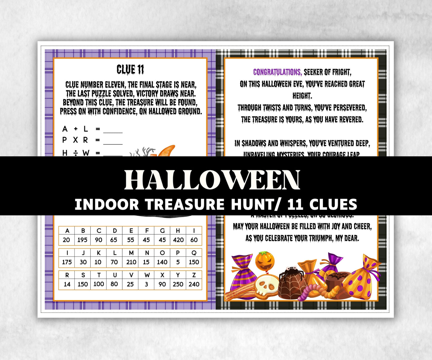 Halloween Treasure Hunt for Teens, Scavenger hunt for teens, Halloween Party game, Halloween activity, Indoor Scavenger hunt, Treasure Hunt-Halloween Printables -TheHustlingCatLady-Party Games