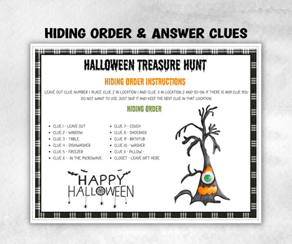 Halloween Treasure Hunt for Teens, Scavenger hunt for teens, Halloween Party game, Halloween activity, Indoor Scavenger hunt, Treasure Hunt-Halloween Printables -TheHustlingCatLady-Party Games