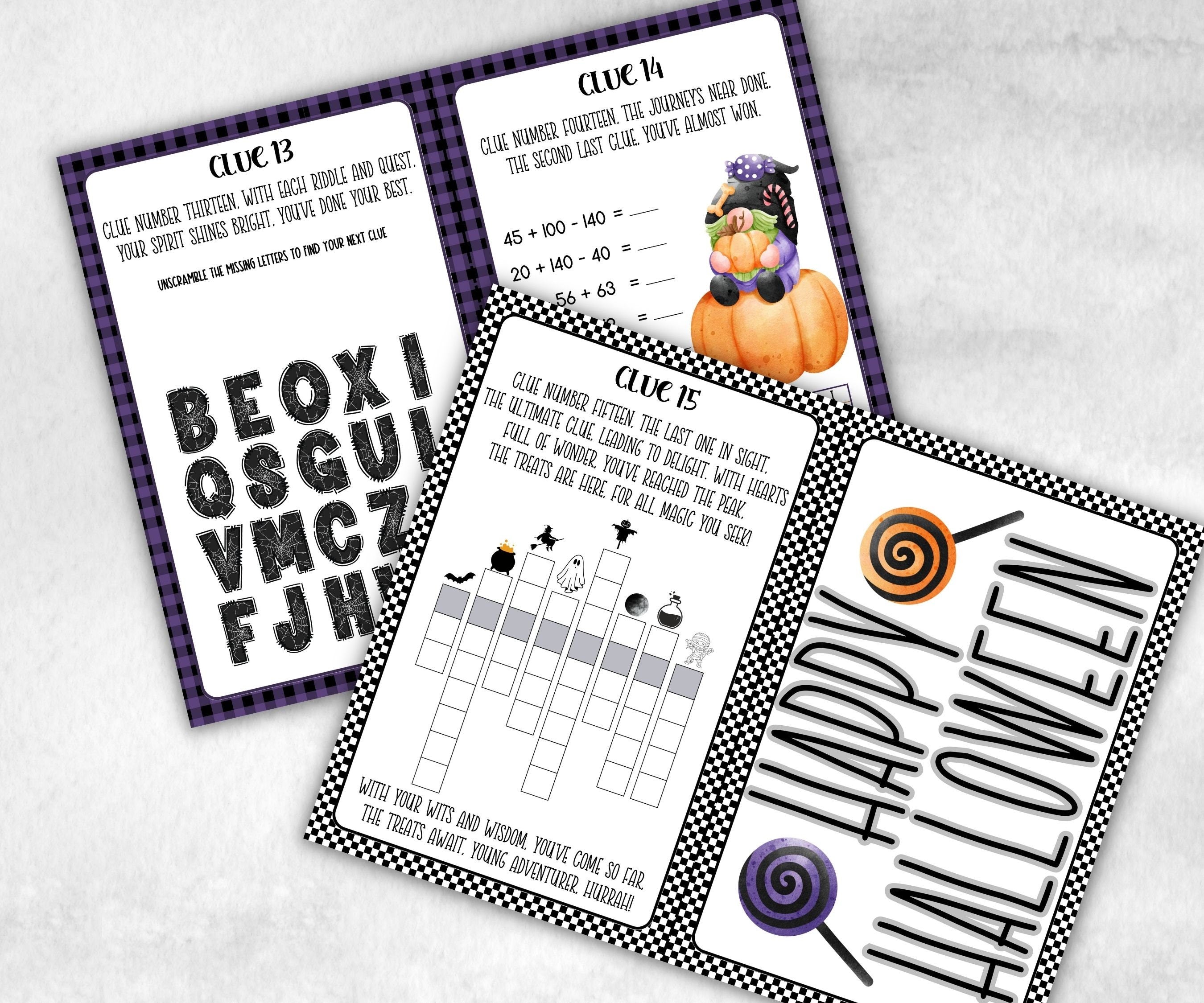 Halloween Indoor Outdoor Treasure Hunt for Teens, Scavenger hunt, Party game, Halloween activity, Outdoor Scavenger hunt for older kids-Halloween Printables -TheHustlingCatLady-Party Games