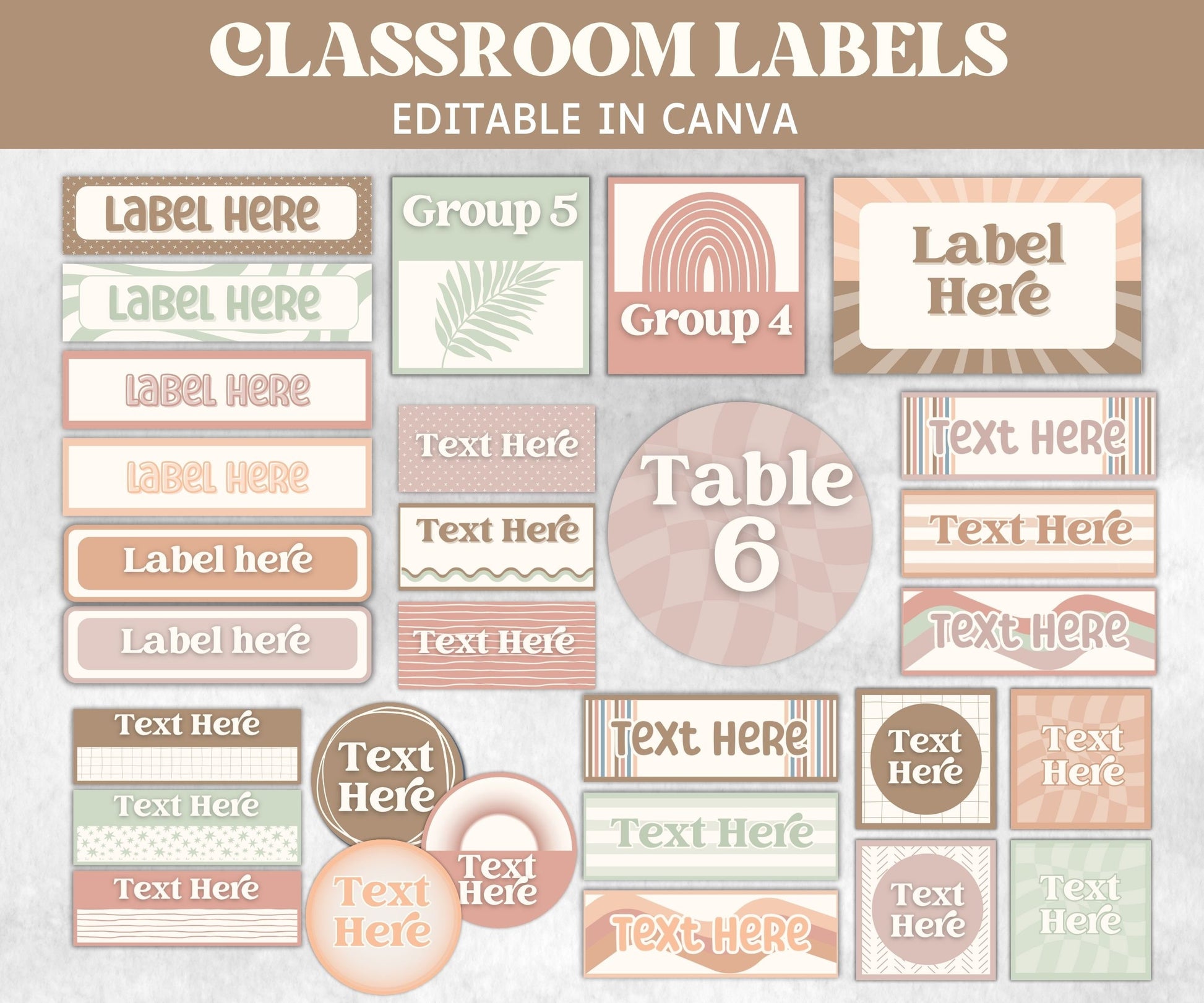 Classroom Supplies, Editable Classroom Label, Teacher Organization Theme, Back To School, Teacher Resource, Organized Boho Classroom,-Neutral Boho Decor -TheHustlingCatLady-Templates