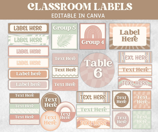 Classroom Supplies, Editable Classroom Label, Teacher Organization Theme, Back To School, Teacher Resource, Organized Boho Classroom,-Neutral Boho Decor -TheHustlingCatLady-Templates