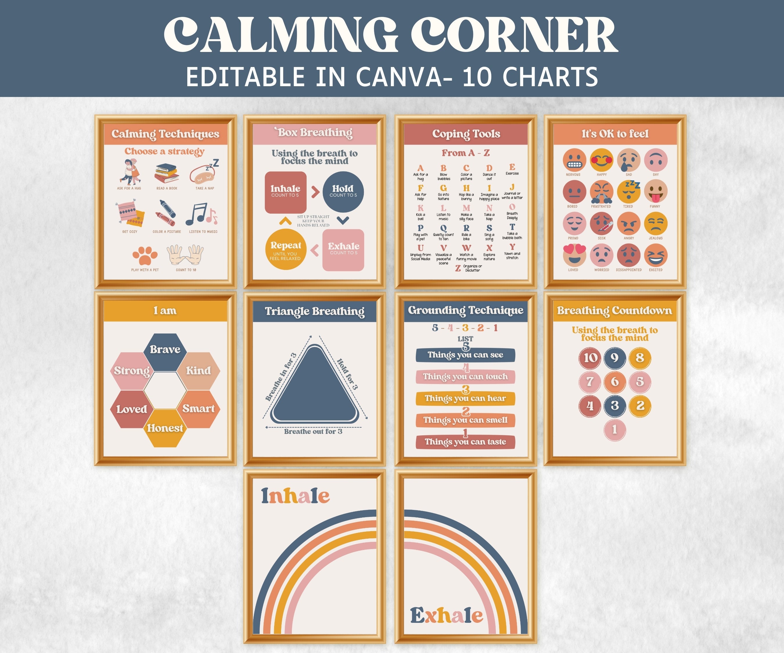 Feelings Chart, Calm Corner classroom Poster, Calming Corner Signs, School Counselor, Calm Corner Print, Counselor Office, Social Worker