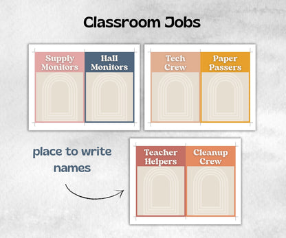 Classroom Editable Jobs Chart, Teacher Resources, Kindergarten, Editable Class Job Display, Elementary Classroom Display, Back To School