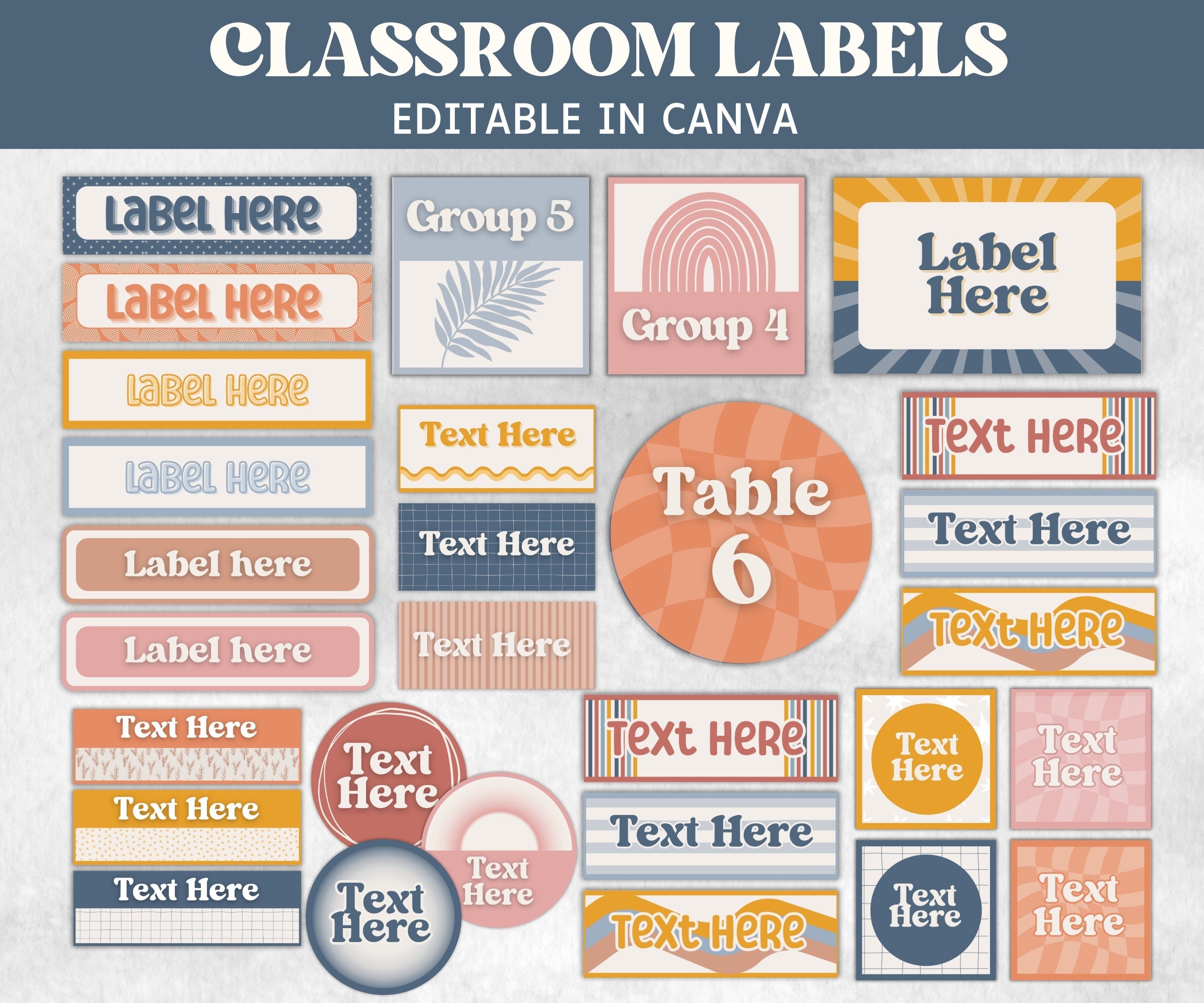 Editable Classroom Label, Teacher Organization Theme, Back To School, Teacher Resource, Organized Boho Classroom, Classroom Supplies