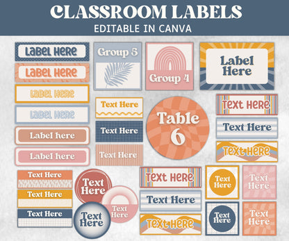 Editable Classroom Label, Teacher Organization Theme, Back To School, Teacher Resource, Organized Boho Classroom, Classroom Supplies