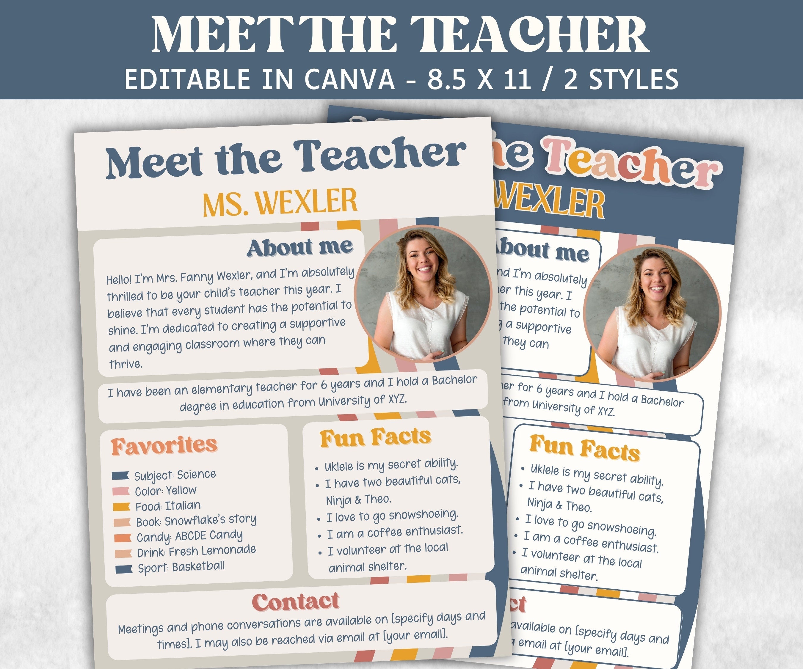 Editable Meet The Teacher Template, Teacher Introduction, Back To School Flyer, Teacher Newsletter, About The Teacher, School Open House