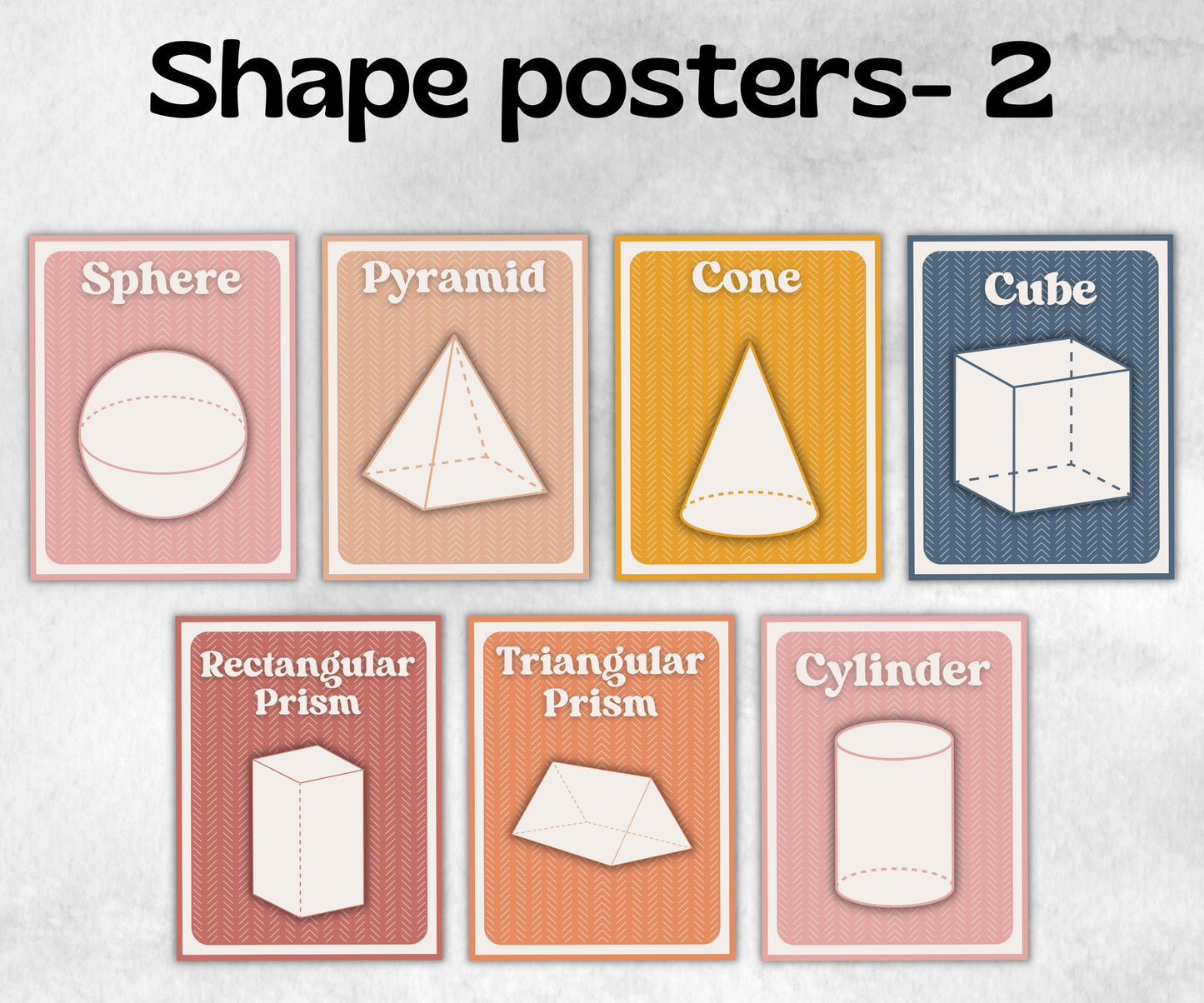 Learning Shapes, Classroom Posters, Educational Posters, Educational Print, Rainbow Shapes Print, , Shape Flash Cards, Montessori Materials