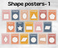 Learning Shapes, Classroom Posters, Educational Posters, Educational Print, Rainbow Shapes Print, , Shape Flash Cards, Montessori Materials