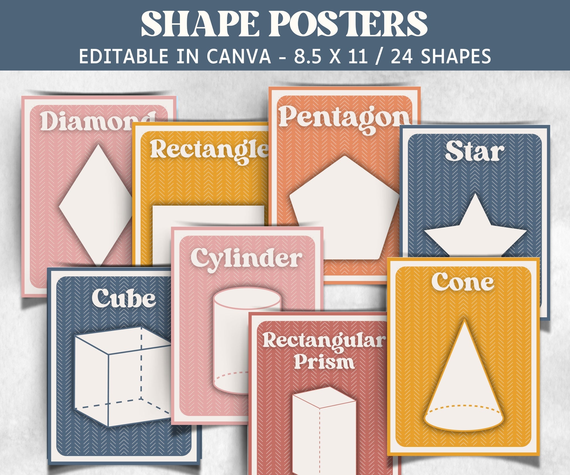 Learning Shapes, Classroom Posters, Educational Posters, Educational Print, Rainbow Shapes Print, , Shape Flash Cards, Montessori Materials