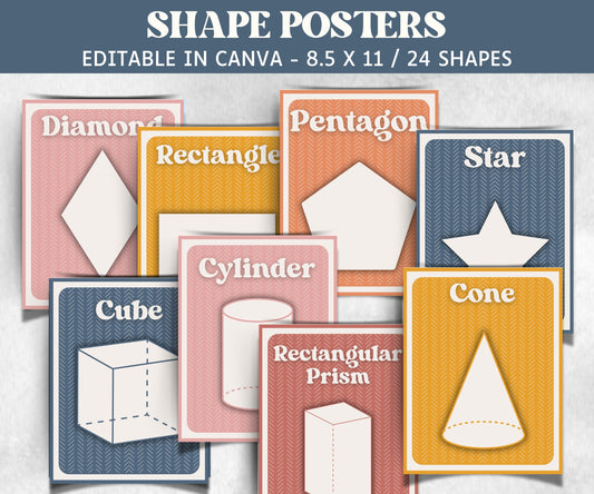 Learning Shapes, Classroom Posters, Educational Posters, Educational Print, Rainbow Shapes Print, , Shape Flash Cards, Montessori Materials