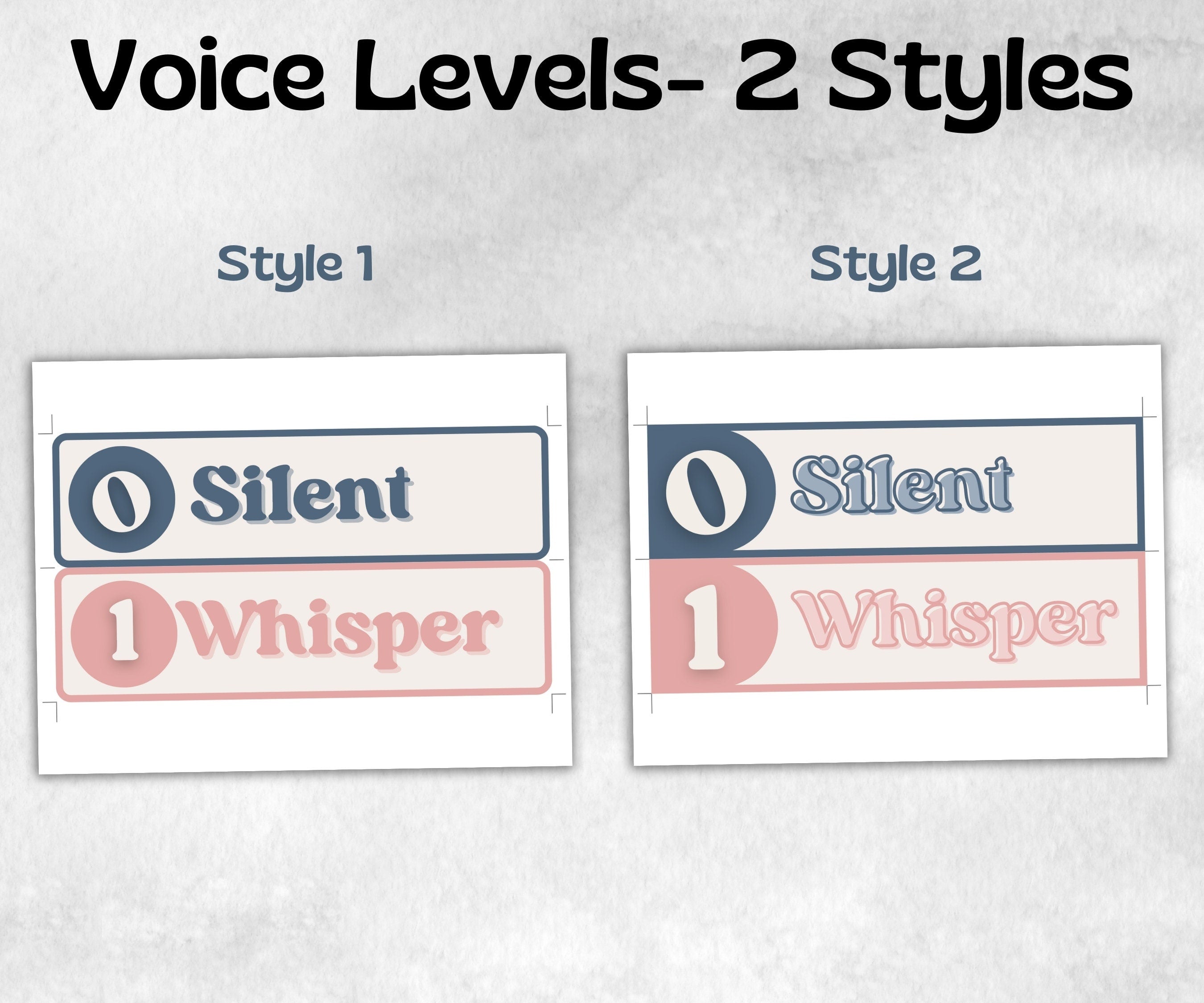 Voice Level Chart, Voice Level Display, Noise Level Display, Class Voice Level, Noise Level Chart, Visual Voice Levels, Voice Level Signs