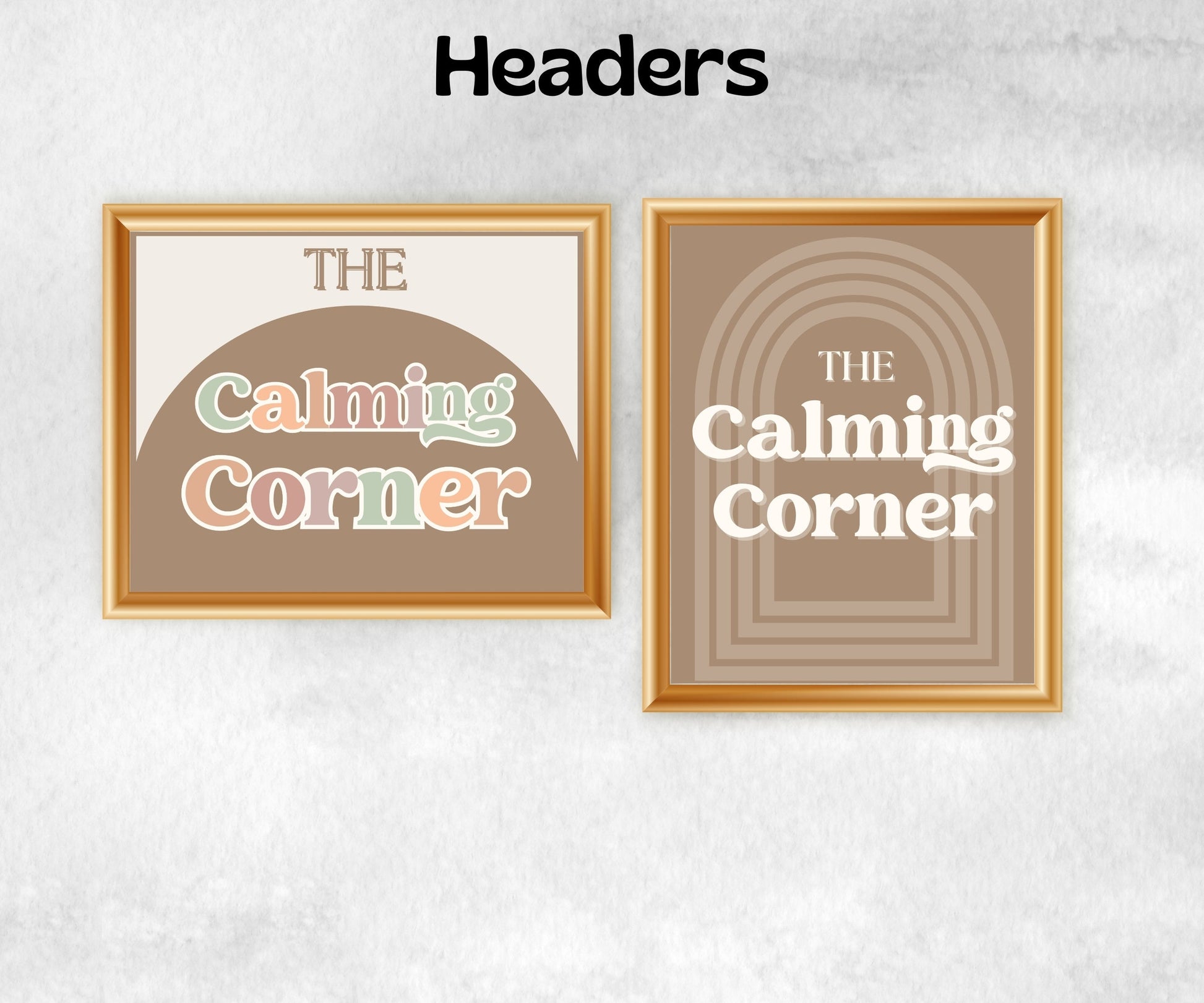 Calming Corner Signs, Feelings Chart, Calm Corner classroom Poster, School Counselor, Calm Corner Print, Counselor Office, Social Worker-Neutral Boho Decor -TheHustlingCatLady-Templates