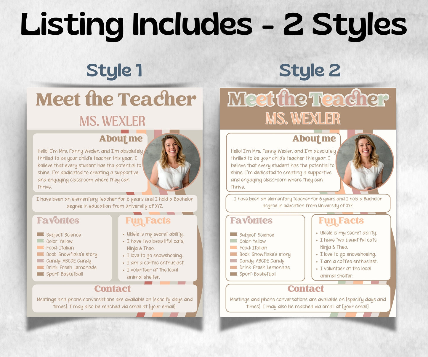 Teacher Introduction, Editable Meet The Teacher Template, Back To School Flyer, Teacher Newsletter, About The Teacher, School Open House-Neutral Boho Decor -TheHustlingCatLady-Templates