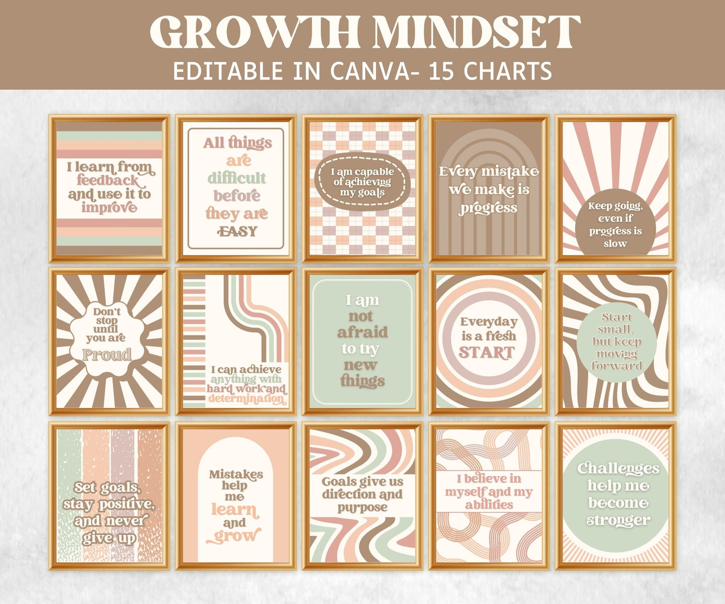 Neutral Class management bundle, Think Poster, Voice Level, Meet the teacher, Growth Mindset, Calming Corner, Class Newsletter, Boho class-Neutral Boho Decor -TheHustlingCatLady-Templates