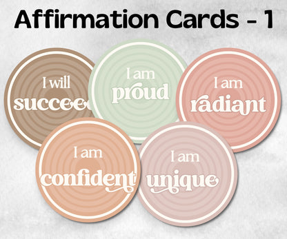 Class Student Affirmation Decor, Affirmation Station, Mirror Display, Positive Affirmation Display, neutral Boho class Affirmation Mirror-Neutral Boho Decor -TheHustlingCatLady-Templates