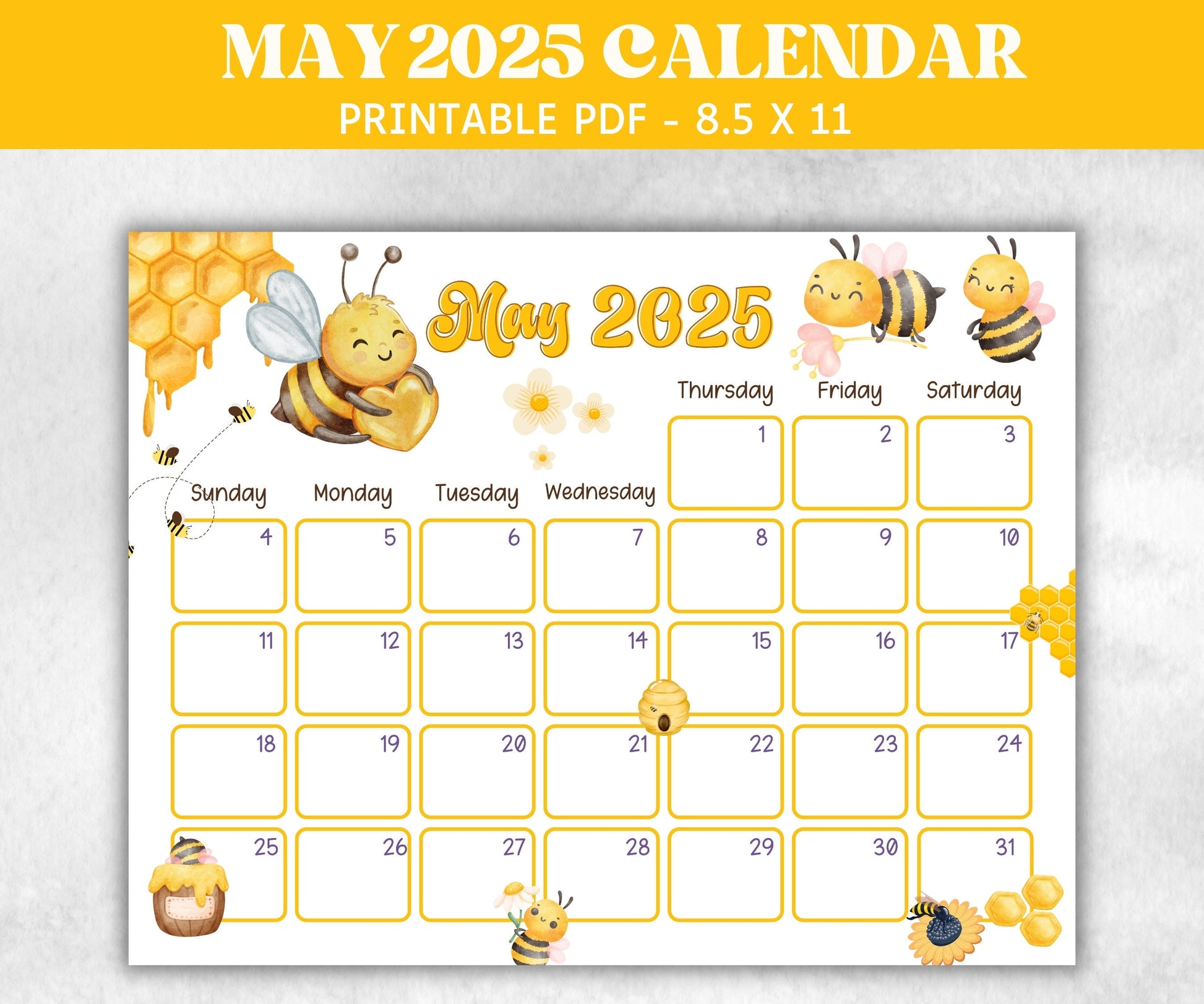 Kids May 2025 Calendar, Printable 2025 Calendar, Homeschool Preschool Calendar Board, Childrens Monthly Planner, Honey Bee Floral Calendar – The Hustling Cat Lady kids-may-2025-calendar-printable-2025-calendar-homeschool-preschool-calendar-board-childrens-monthly-planner-honey-bee-floral-calendar-the-hustling-cat-lady