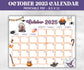 Kids October 2025 Calendar, Printable 2025 Calendar, Homeschool Preschool Calendar Board, Children's Monthly Planner, Halloween Calendar-New Listings -TheHustlingCatLady-Planner Templates