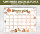 Kids November 2025 Calendar, Printable 2025 Calendar, Homeschool Preschool Calendar Board, Children's Monthly Planner, Thanksgiving Calendar-New Listings -TheHustlingCatLady-Planner Templates