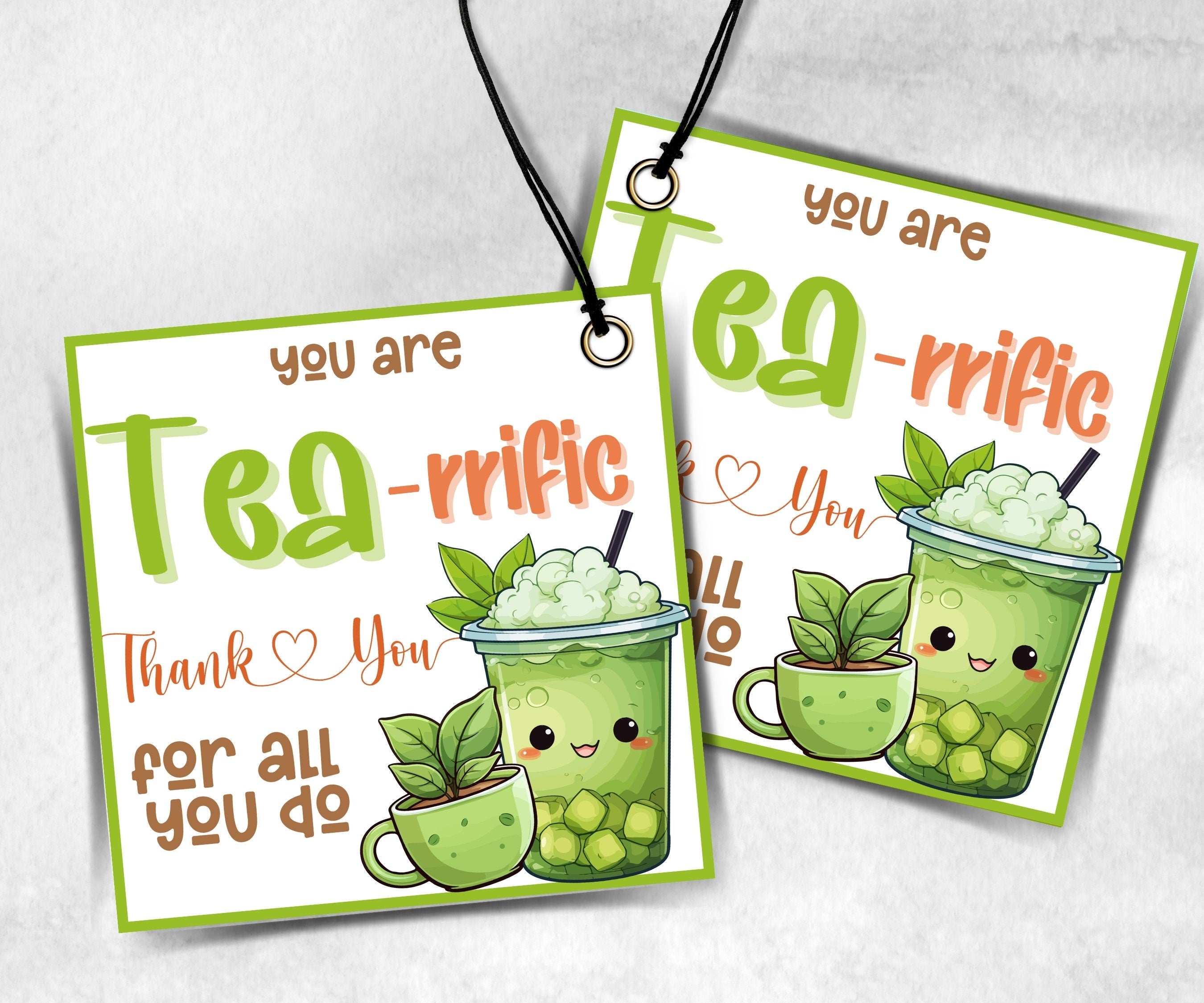 Tea-rrific Teacher Appreciation Treat Tag, End Of Year Snack Tag, Appreciation Treat Tag, Thank You tea Tag, Volunteer Thank You tea tag-New Listings -TheHustlingCatLady-Planner Templates