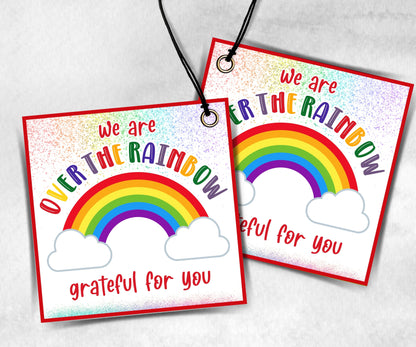 Over the rainbow Teacher Appreciation Treat Tag, End Of Year Snack Tag, Appreciation Tag, Thank You rainbow Tag, Volunteer Thank You tag-New Listings -TheHustlingCatLady-Planner Templates