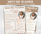 Teacher Introduction, Editable Meet The Teacher Template, Back To School Flyer, Teacher Newsletter, About The Teacher, School Open House-Neutral Boho Decor -TheHustlingCatLady-Templates