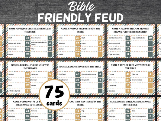 Christian Bible Study Game, Bible Trivia For Adult And Teen, Bible Friendly Family Feud, Bible Family Feud-Style Show, Youth Group Game-New Listings -TheHustlingCatLady-Planner Templates