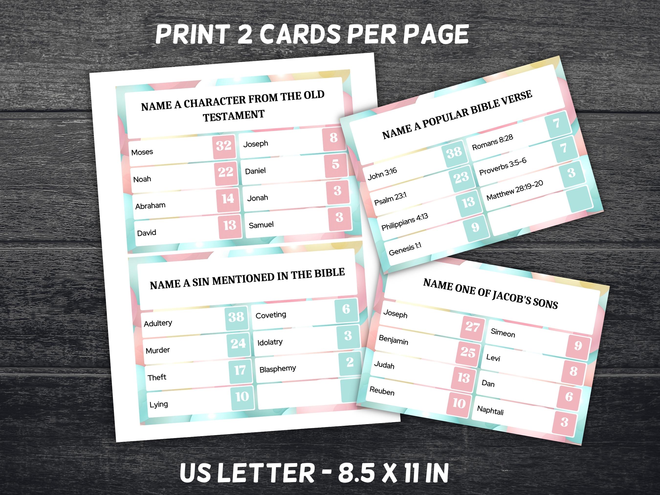 Bible Family Feud-Style Game Show cards, Christian Bible Study Game, Bible Trivia For Adult And Teen, Bible Friendly Family Feud, Group game-New Listings -TheHustlingCatLady-Planner Templates