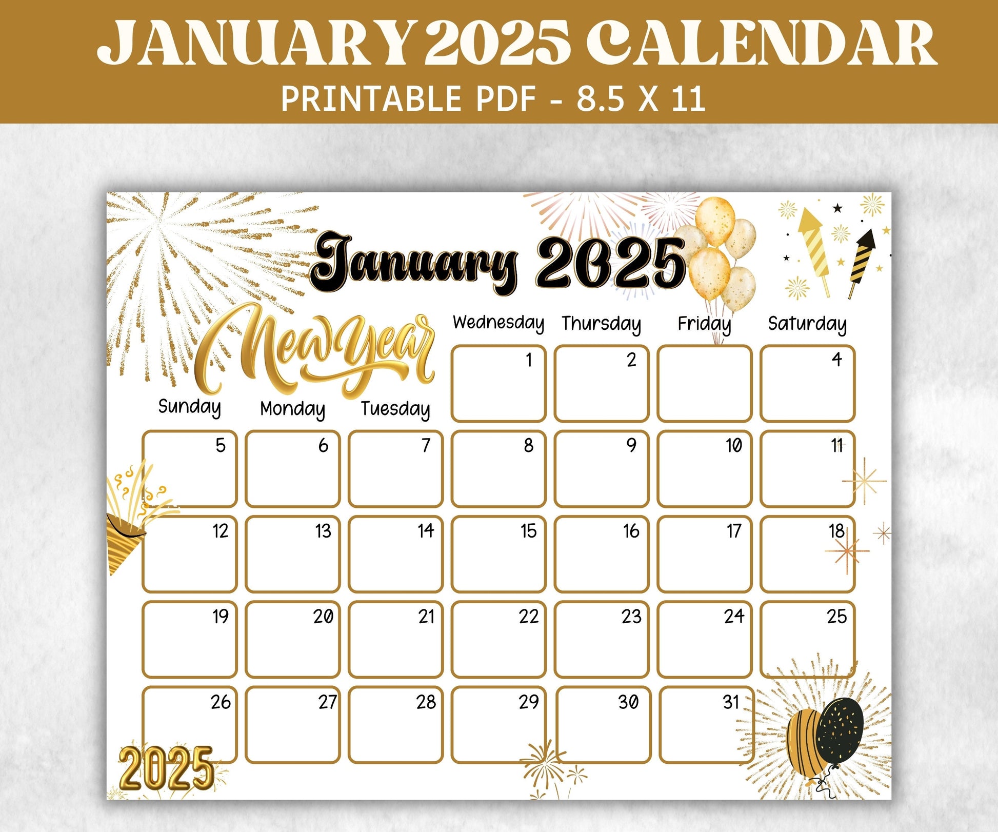 Kids January Calendar, Printable, 2025 Calendar, Homeschool Preschool Calendar Board, Children's Monthly Planner, New Year 2025 Calendar-Back To School -TheHustlingCatLady-Planner Templates