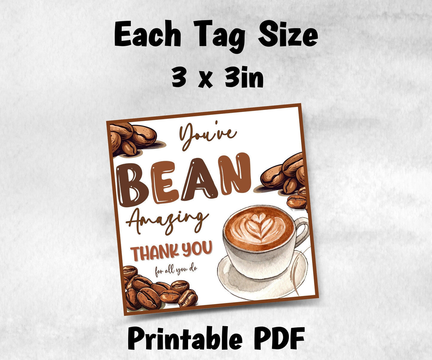 Coffee Bean Teacher Appreciation Treat Tag, End Of Year Snack Tag, Appreciation Treat Tag, Thank You scoop Tag, Volunteer Thank You tag-New Listings -TheHustlingCatLady-Planner Templates