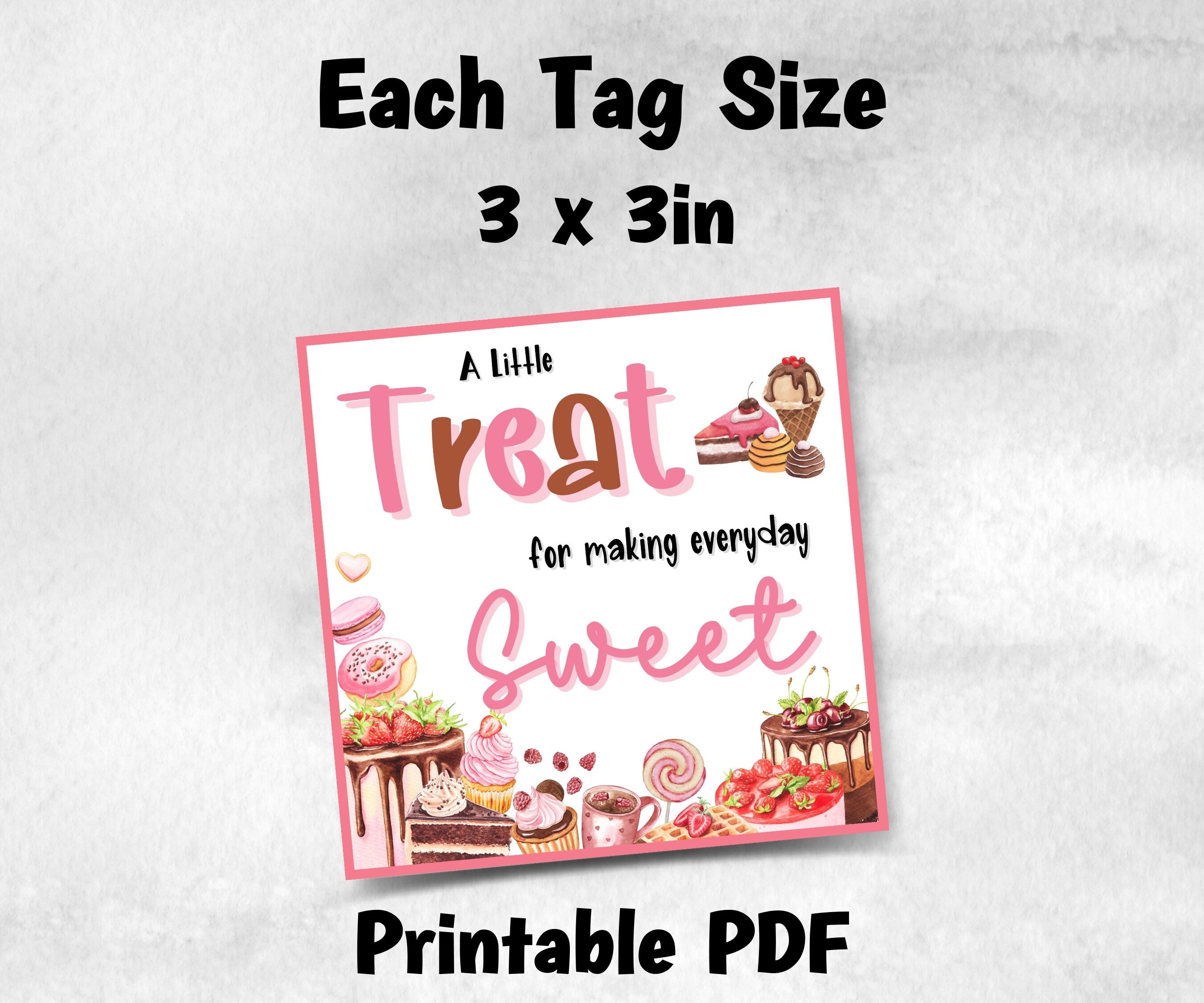 A little treat Teacher Appreciation Treat Tag, End Of Year Snack Tag, Appreciation Treat Tag, Thank You scoop Tag, Volunteer Thank You tag-New Listings -TheHustlingCatLady-Planner Templates