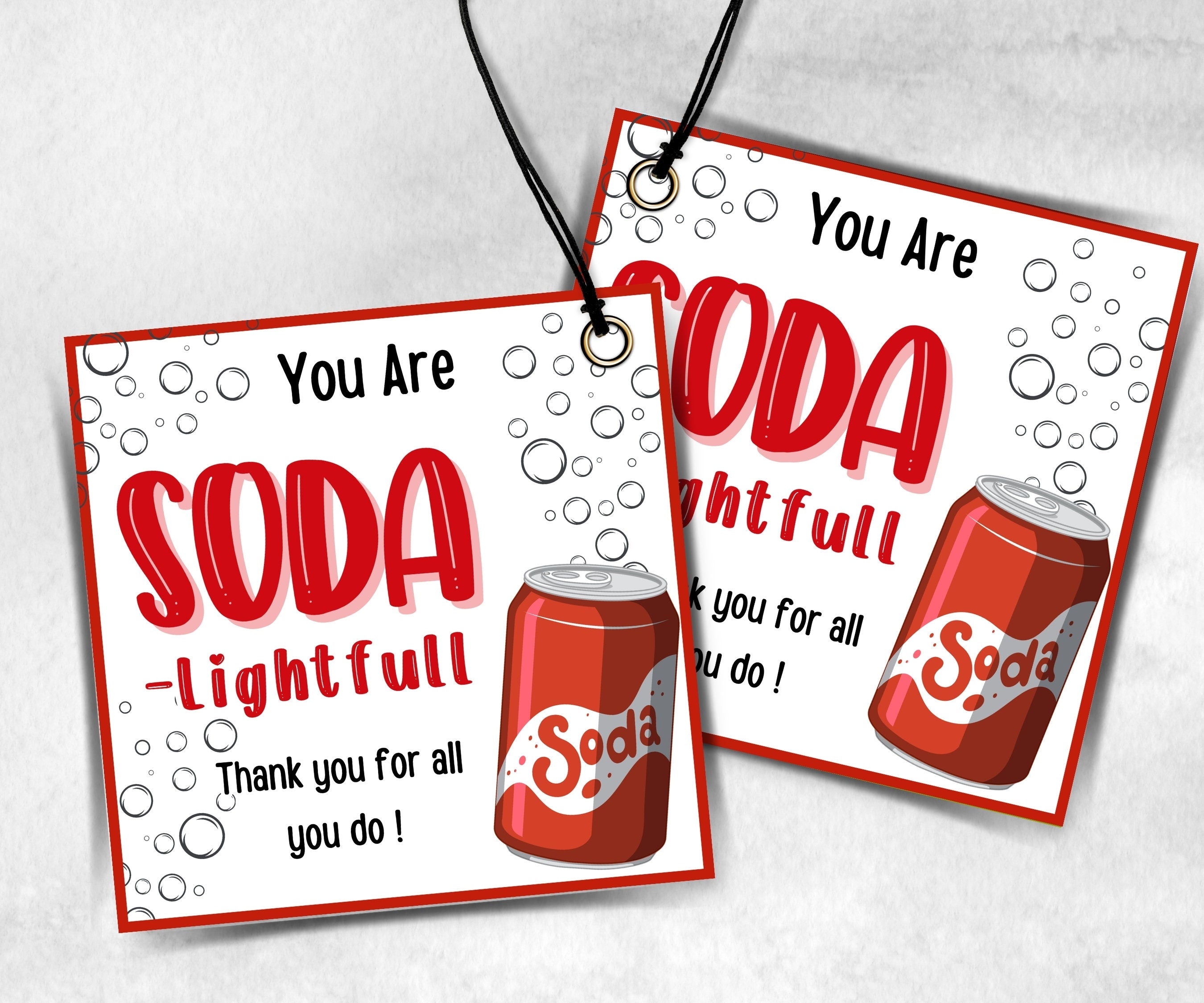 Soda - lightful Teacher Appreciation Treat Tag, End Of Year Snack Tag, Appreciation Treat Tag, Thank You soda Tag, Volunteer Thank You tag-New Listings -TheHustlingCatLady-Planner Templates