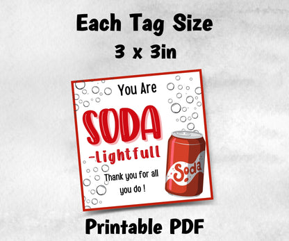 Soda - lightful Teacher Appreciation Treat Tag, End Of Year Snack Tag, Appreciation Treat Tag, Thank You soda Tag, Volunteer Thank You tag-New Listings -TheHustlingCatLady-Planner Templates