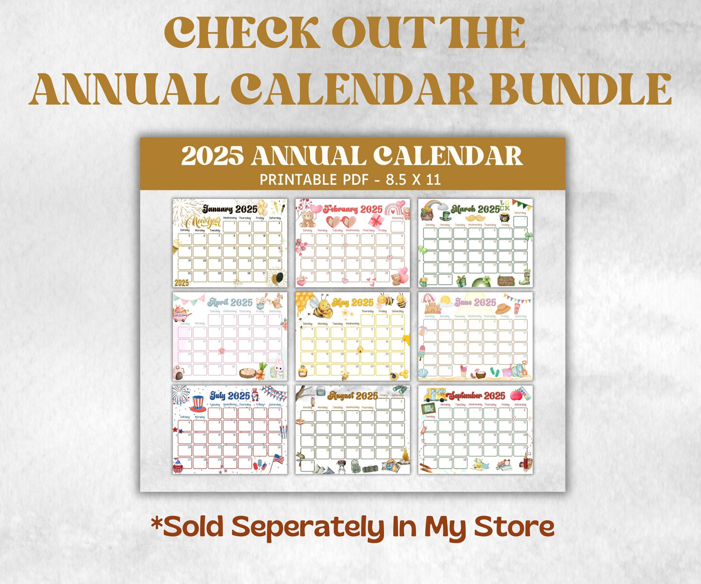 Kids July 2025 Calendar, Printable 2025 Calendar, Homeschool Preschool Calendar Board, Childrens Monthly Planner, 4th of July Calendar-New Listings -TheHustlingCatLady-Planner Templates