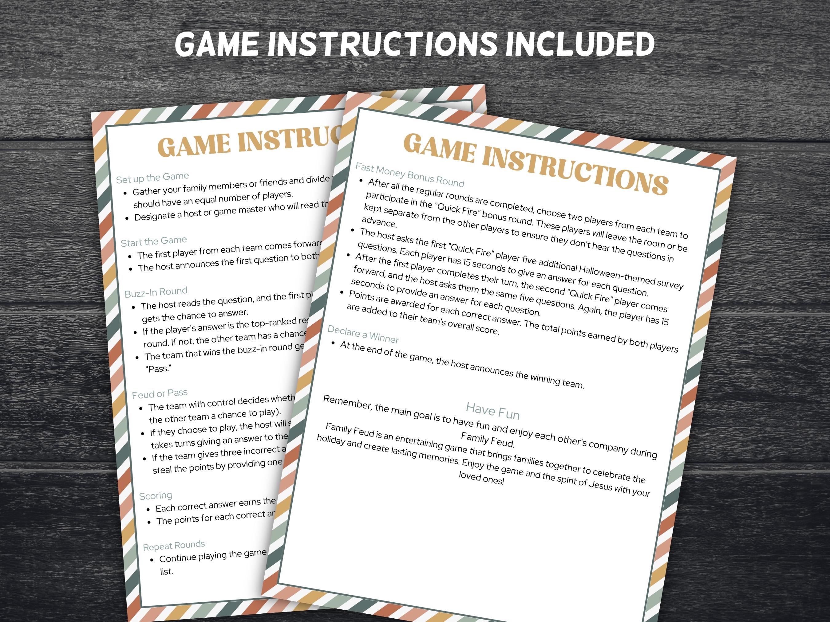 Christian Bible Study Game, Bible Trivia For Adult And Teen, Bible Friendly Family Feud, Bible Family Feud-Style Show, Youth Group Game-New Listings -TheHustlingCatLady-Planner Templates