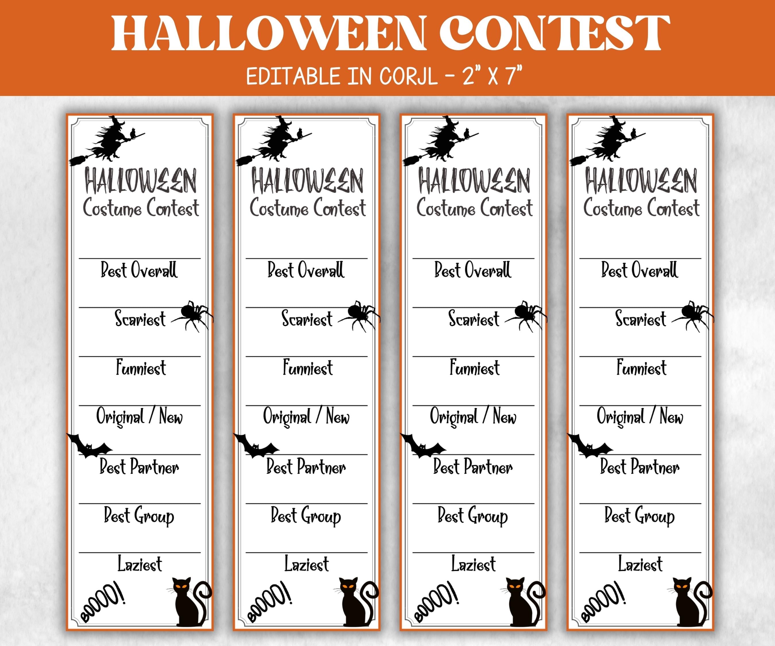 Best Costume Award, Halloween Costume Party Game, Contest Voting Card, Pumpkin Contest, Voting Ballot, Best Costume Award, Costume Vote Card-New Listings -TheHustlingCatLady-Party Games