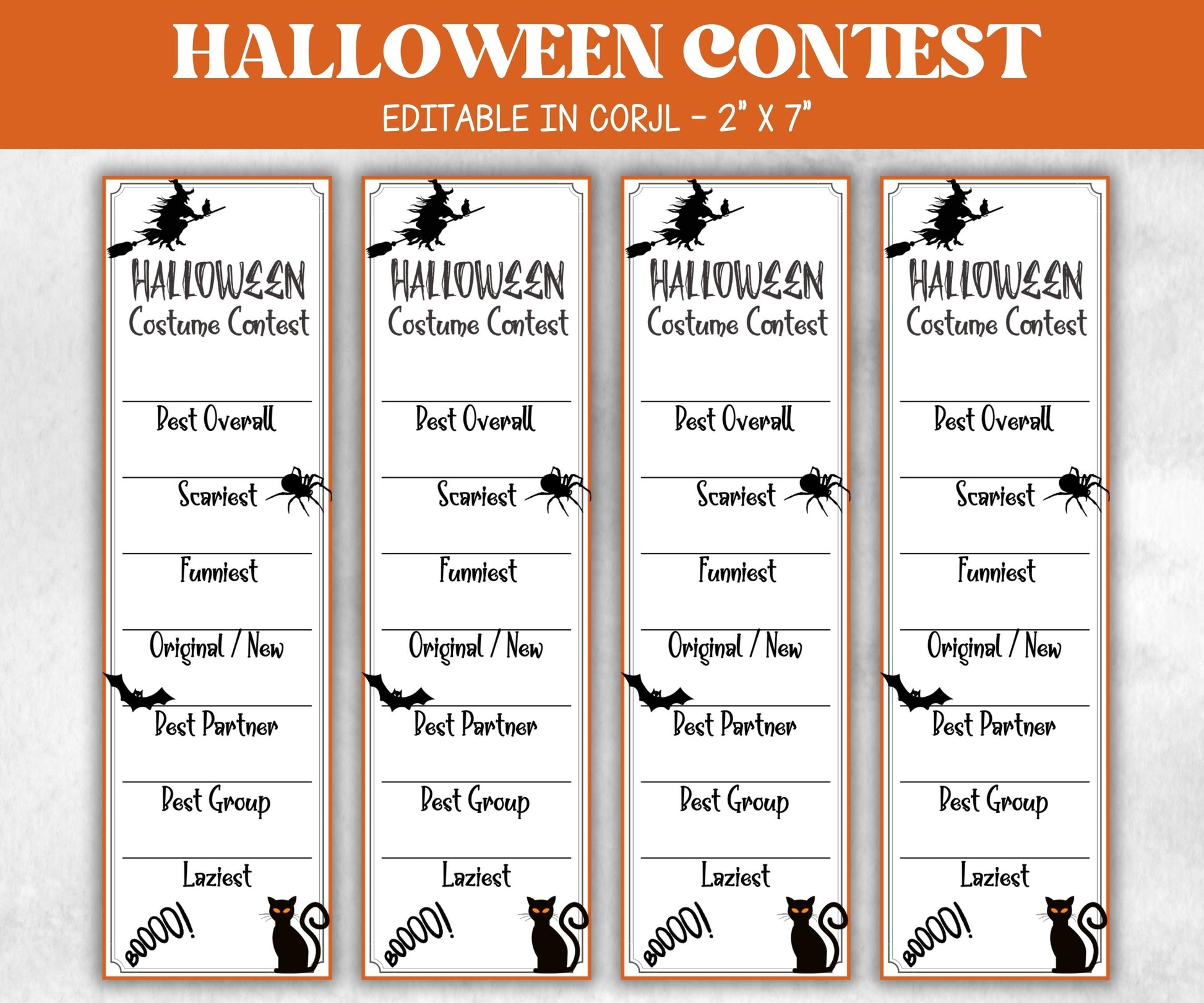 Best Costume Award, Halloween Costume Party Game, Contest Voting Card, Pumpkin Contest, Voting Ballot, Best Costume Award, Costume Vote Card-New Listings -TheHustlingCatLady-Party Games