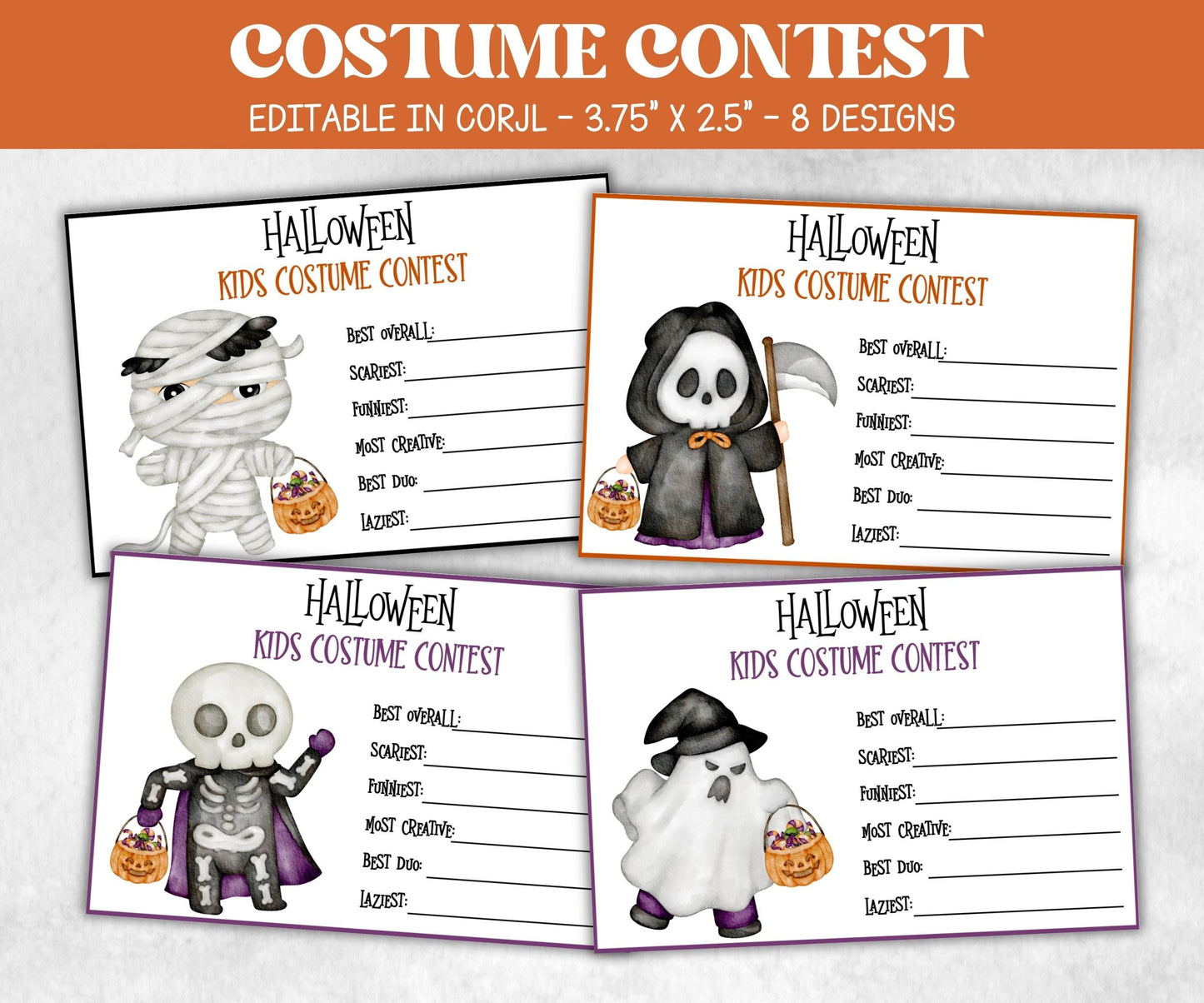 Costume Competition Ballot, Halloween Contest, Pumpkin Carving Contest Voting Cards, Voting Ballot, Best Costume Award, Costume Vote Cards-New Listings -TheHustlingCatLady-Party Games