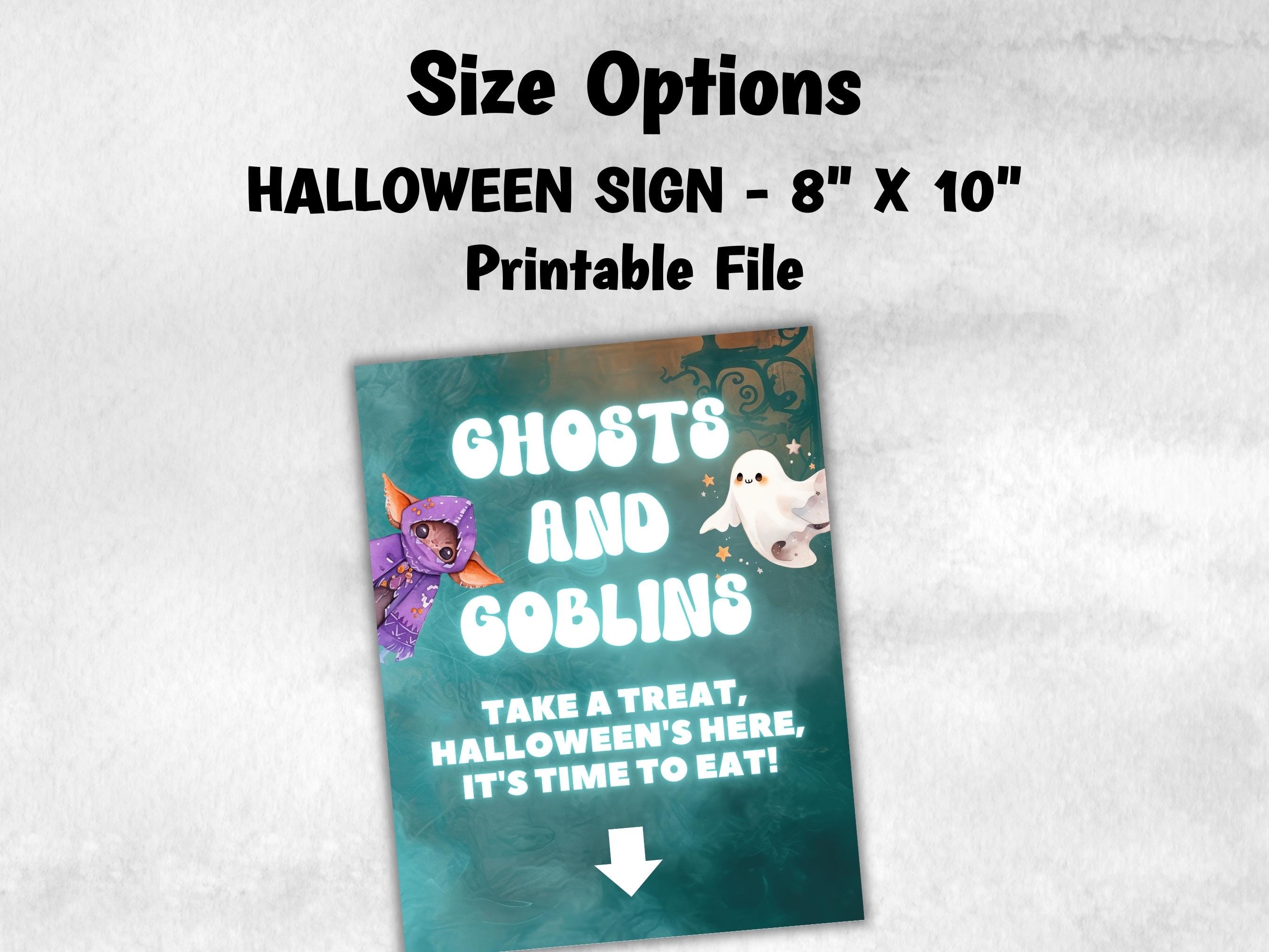 Ghosts Goblins Welcome sign, Trick Or Treat Sign, Halloween Treat Sign Printable, Do Not Disturb, Please Take One, Candy Station Sign, Favor-New Listings -TheHustlingCatLady-Party Games