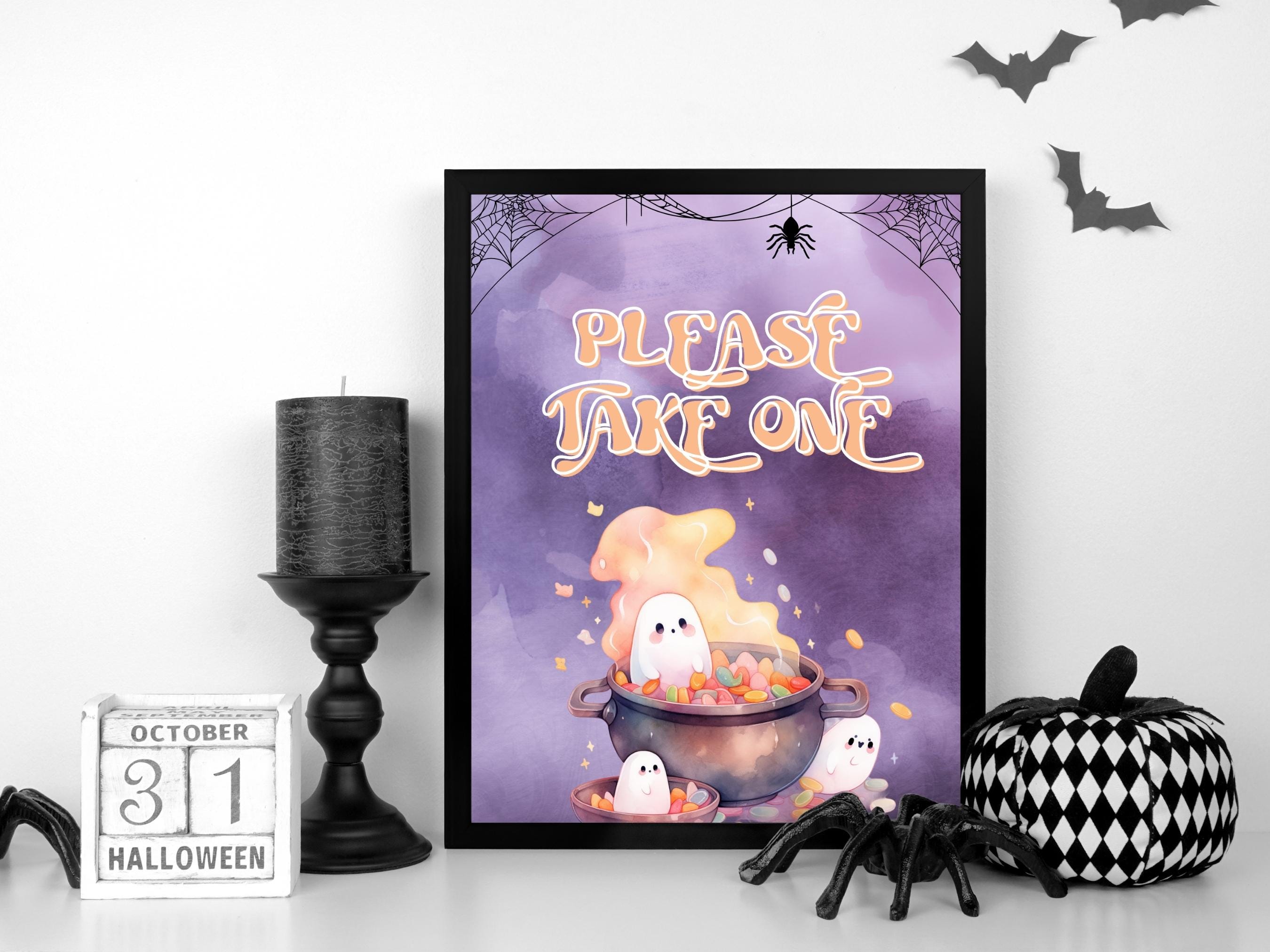 Please Take One, Trick Or Treat Sign, Ghosts Goblins Welcome sign, Halloween Treat Sign Printable, Do Not Disturb, Candy Station Sign, Favor-New Listings -TheHustlingCatLady-Party Games