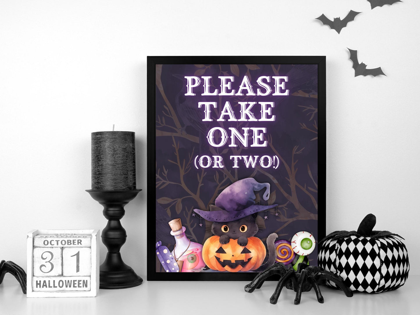 Halloween Please take one or two sign, Trick Or Treat Sign, Ghosts Goblins Welcome sign Printable, Do Not Disturb, Candy Station Sign, Favor-New Listings -TheHustlingCatLady-Party Games