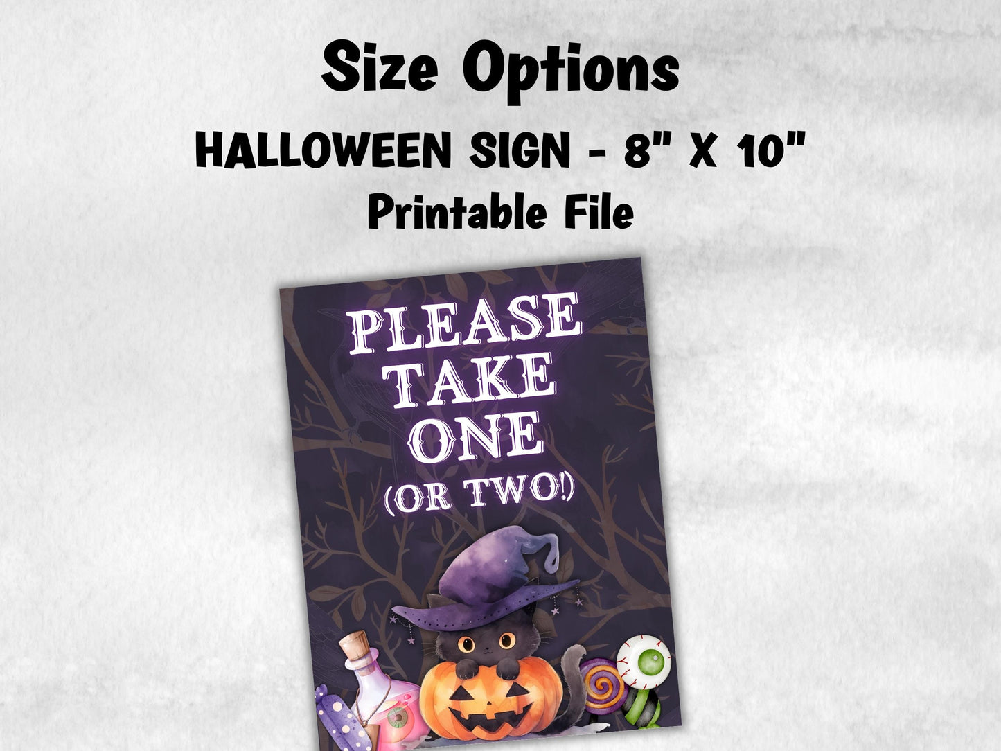 Halloween Please take one or two sign, Trick Or Treat Sign, Ghosts Goblins Welcome sign Printable, Do Not Disturb, Candy Station Sign, Favor-New Listings -TheHustlingCatLady-Party Games